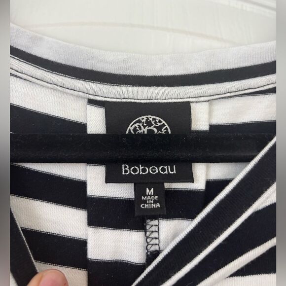 Bobeau Monochrome black and white Striped T Shirt Dress - medium - Picture 2 of 4